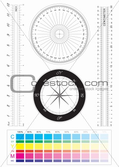 inch centimeter compass