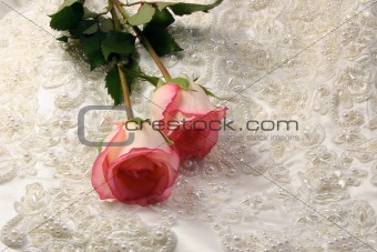 beaded satin and a roses