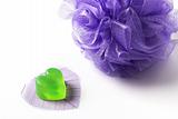 Bast whisp and a heart-shaped soap