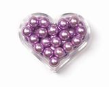 Heart-shaped box with pink pearls