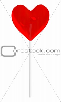 Render of a heart shaped relollipop
