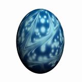 Easter egg with blue wavy material