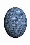 Easter egg with blue bubbles material