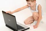 The little boy with laptop