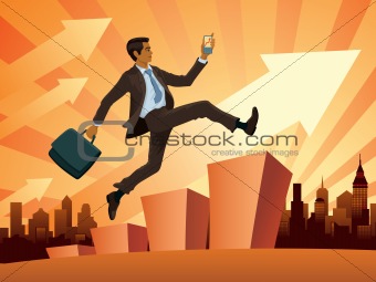 Businessman in a hurry