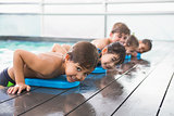 Cute swimming class at the pool