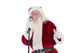 Santa Claus is singing Christmas songs