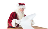 Santa reads a long list