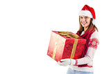 Girl standing while holding a present
