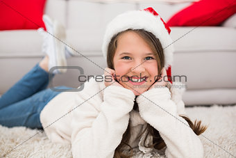 Festive little girl smiling at camera