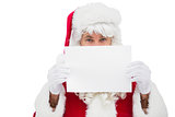 Festive father christmas holding page