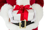 Santa claus holding a gift