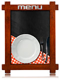 Blackboard with Plate and Cutlery