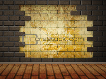 Grunge brick wall interior