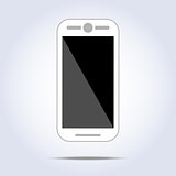 White phone illustration on white background
