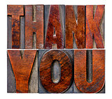 thank you in wood type