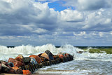 Baltic Sea and breakwater
