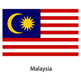 Flag  of the country  malaysia. Vector illustration. 