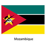 Flag  of the country  mozambique. Vector illustration. 