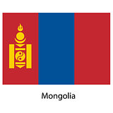 Flag  of the country  mongolia. Vector illustration. 
