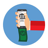 Mobile Banking Payment Flat Concept Vector Illustration