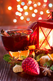 Christmas mulled wine with spices