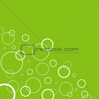 Abstract background with white circles on green