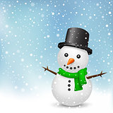 snowman on snow background