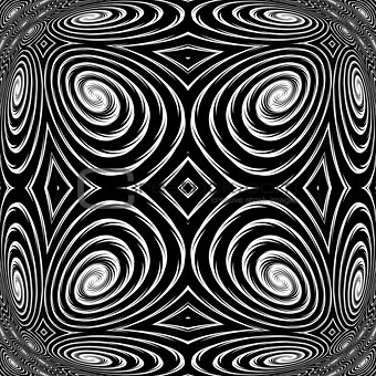 Design monochrome spiral movement background
