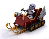 Robot on a snowmobile sleigh