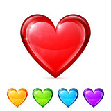 Glossy heart icons