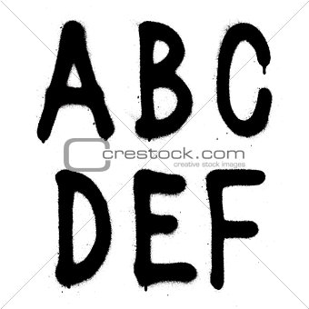 Hand written graffiti font type alphabet. Vector (part 1)