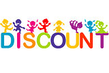Children playing on Discount word