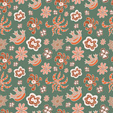 Seamless floral pattern different painted flowers
