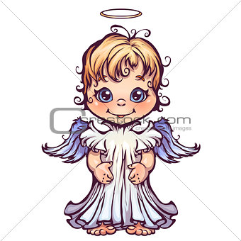 Vector illustration of cute angel