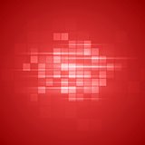 Red technical squares background