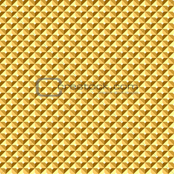 Seamless golden geometric relief texture. 