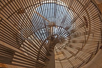 Abstract view through spiral staircase