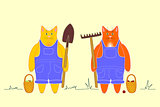 Farm workers cats