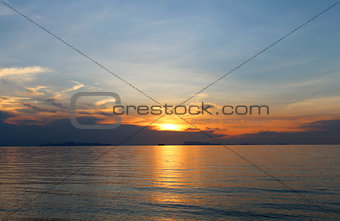 beautiful sunset at sea