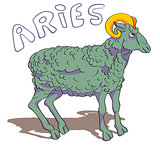 aries sign colored