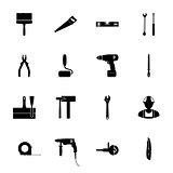 Building silhouettes icons set