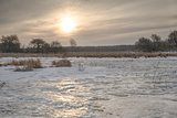 Frozen meadow sunrise