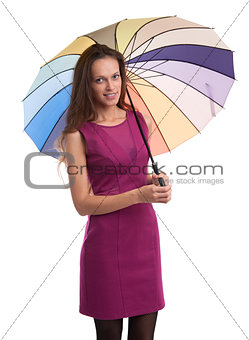 young pretty woman with umbrella 