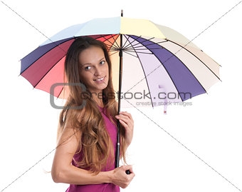 young pretty woman with umbrella 