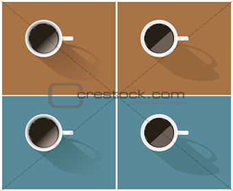 Vector set of simple coffee icons 