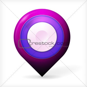 Colored realistic vector icon for marker geolocation