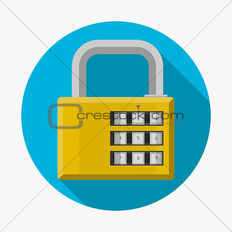 Flat vector icon for padlock
