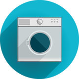 Flat vector icon for washing machine