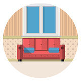 Flat vector icon for living room